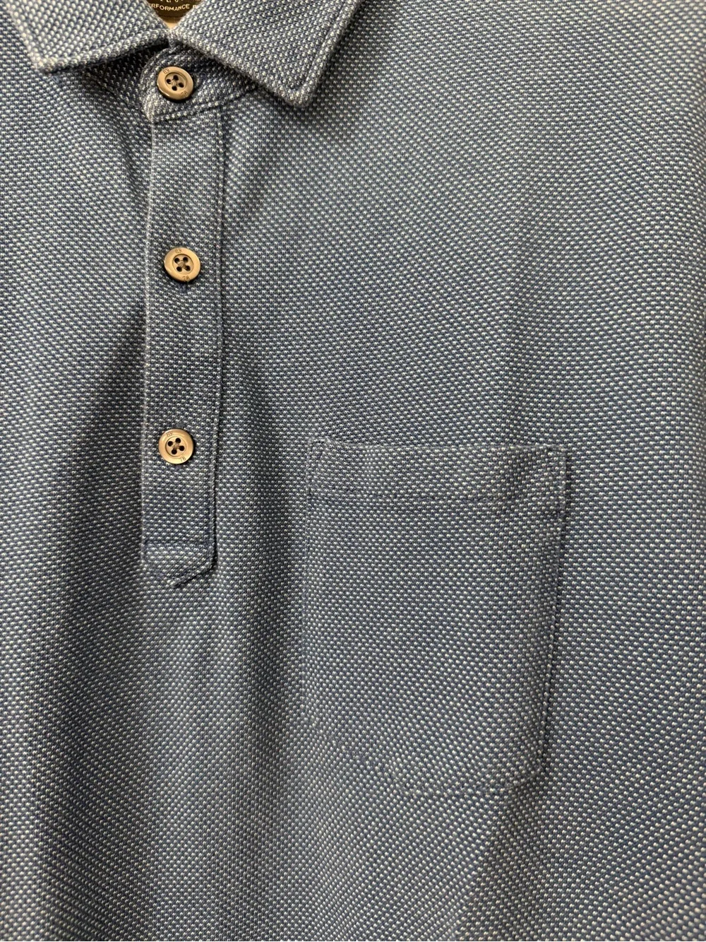 Banana Republic Men's Denim Blue Polo with Chest Pocket